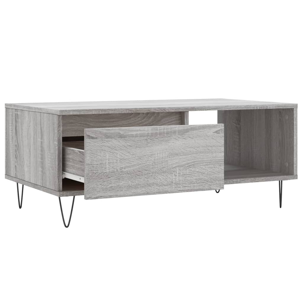 Mesa de centro 90x50x36,5 cm derivados madeira cinzento sonoma