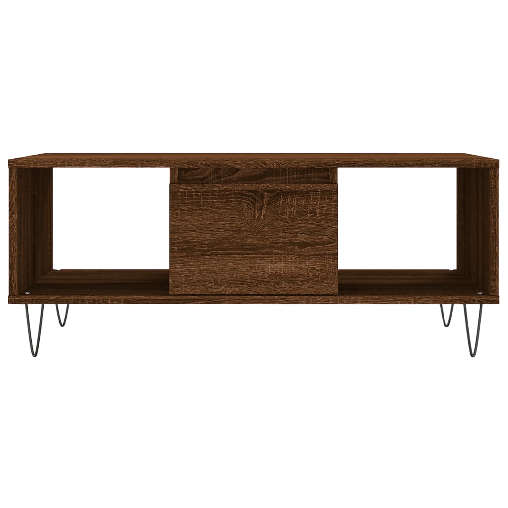 Mesa de centro 90x50x36,5cm derivados madeira carvalho castanho