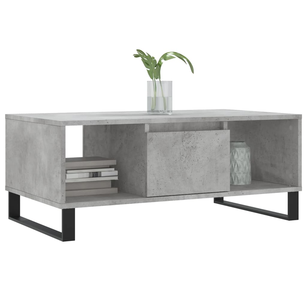 Mesa de centro 90x50x36,5 cm derivados madeira cinzento cimento