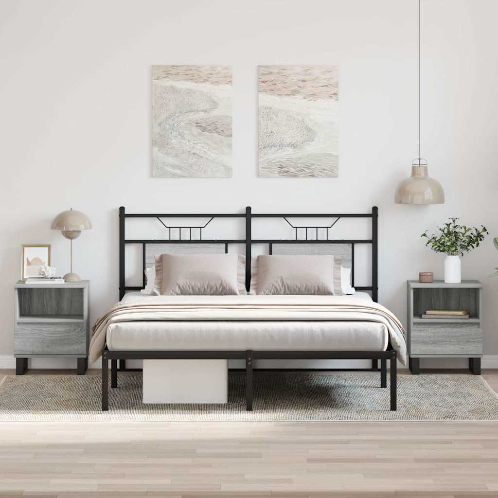 Mesas de cabeceira 2 pcs derivados de madeira cinzento sonoma