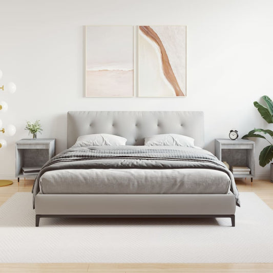 Mesas de cabeceira 2 pcs derivados de madeira cinzento cimento