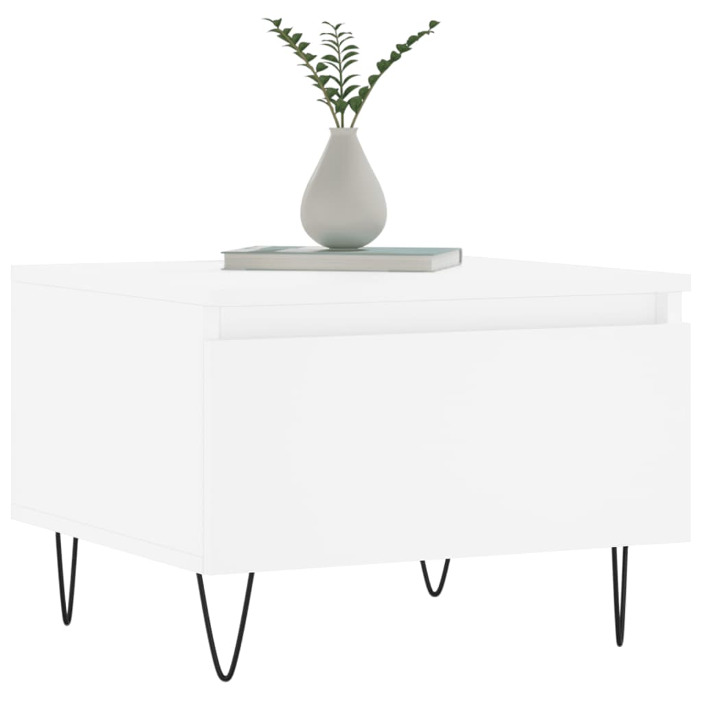 Mesas de centro 2 pcs 50x46x35 cm derivados de madeira branco