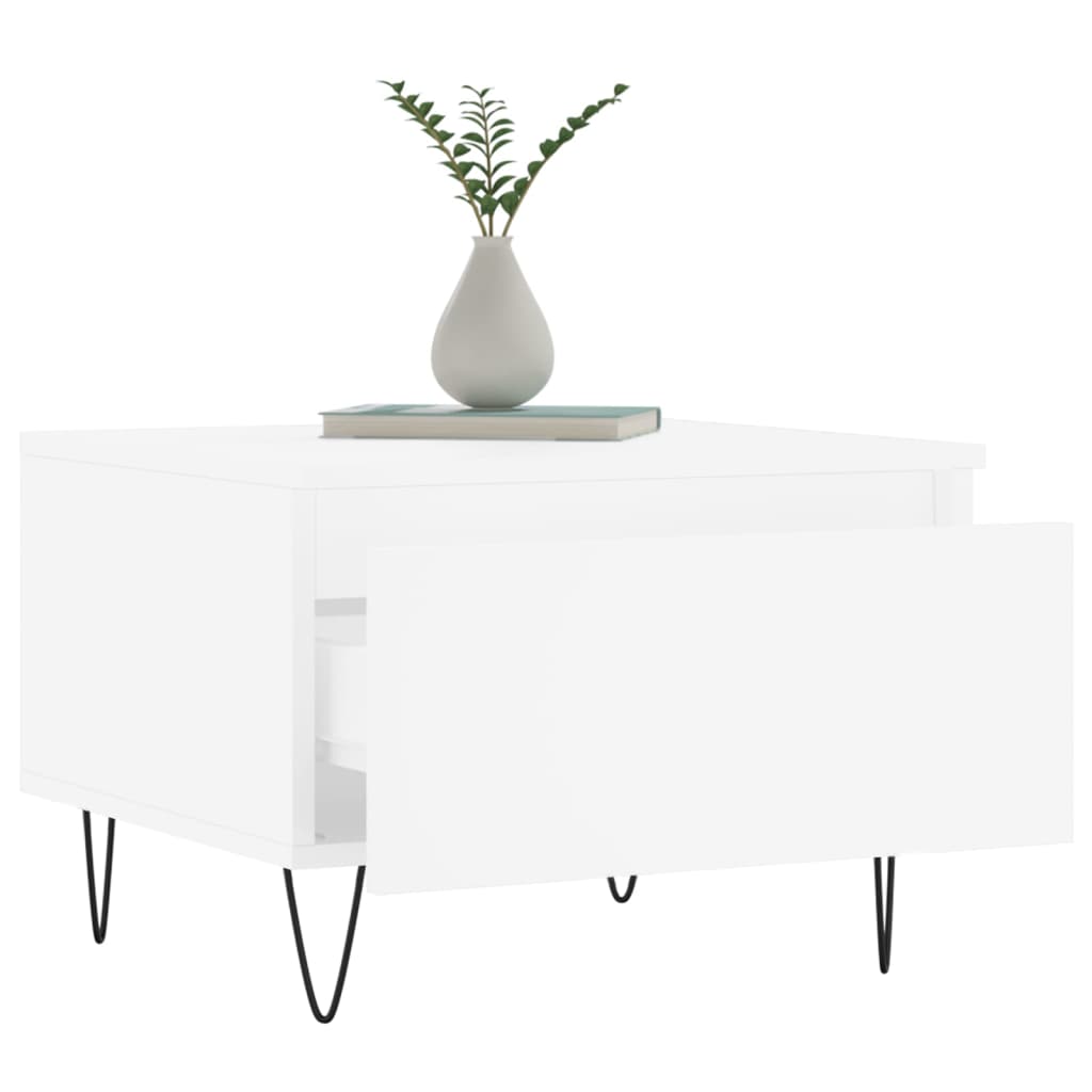 Mesas de centro 2 pcs 50x46x35 cm derivados de madeira branco