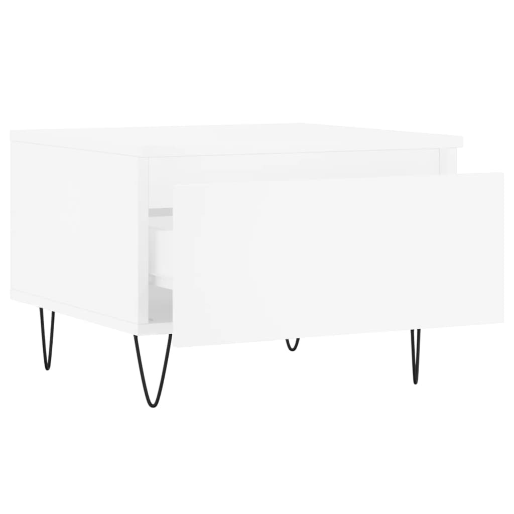Mesas de centro 2 pcs 50x46x35 cm derivados de madeira branco