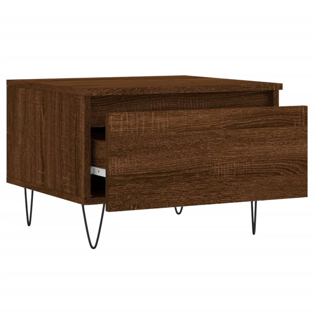 Mesas centro 2 pcs 50x46x35 cm deriv. madeira carvalho castanho