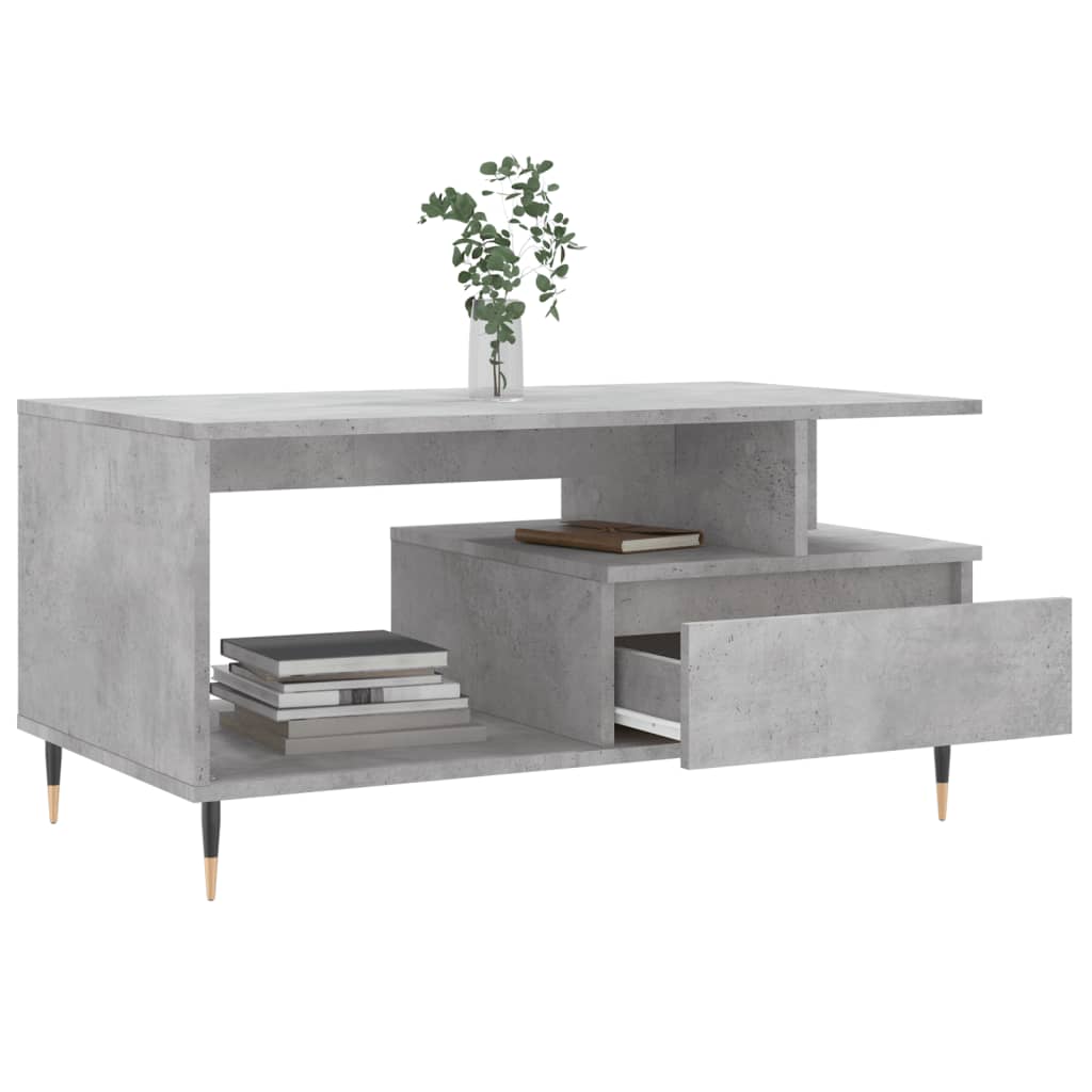 Mesa de centro 90x49x45 derivados de madeira cinzento cimento