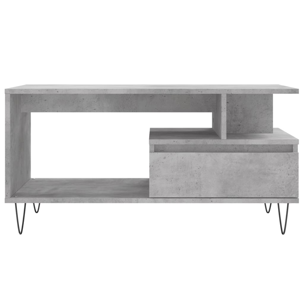 Mesa de centro 90x49x45 derivados de madeira cinzento cimento