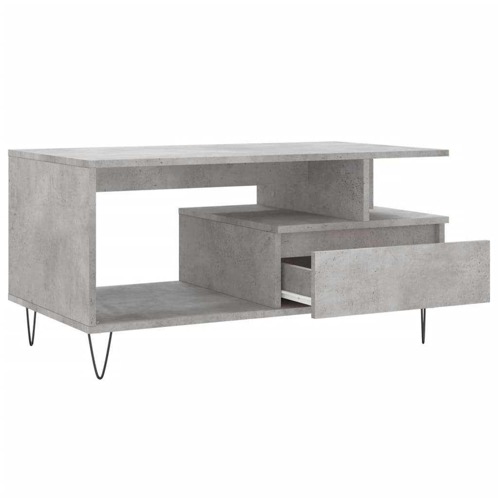 Mesa de centro 90x49x45 derivados de madeira cinzento cimento