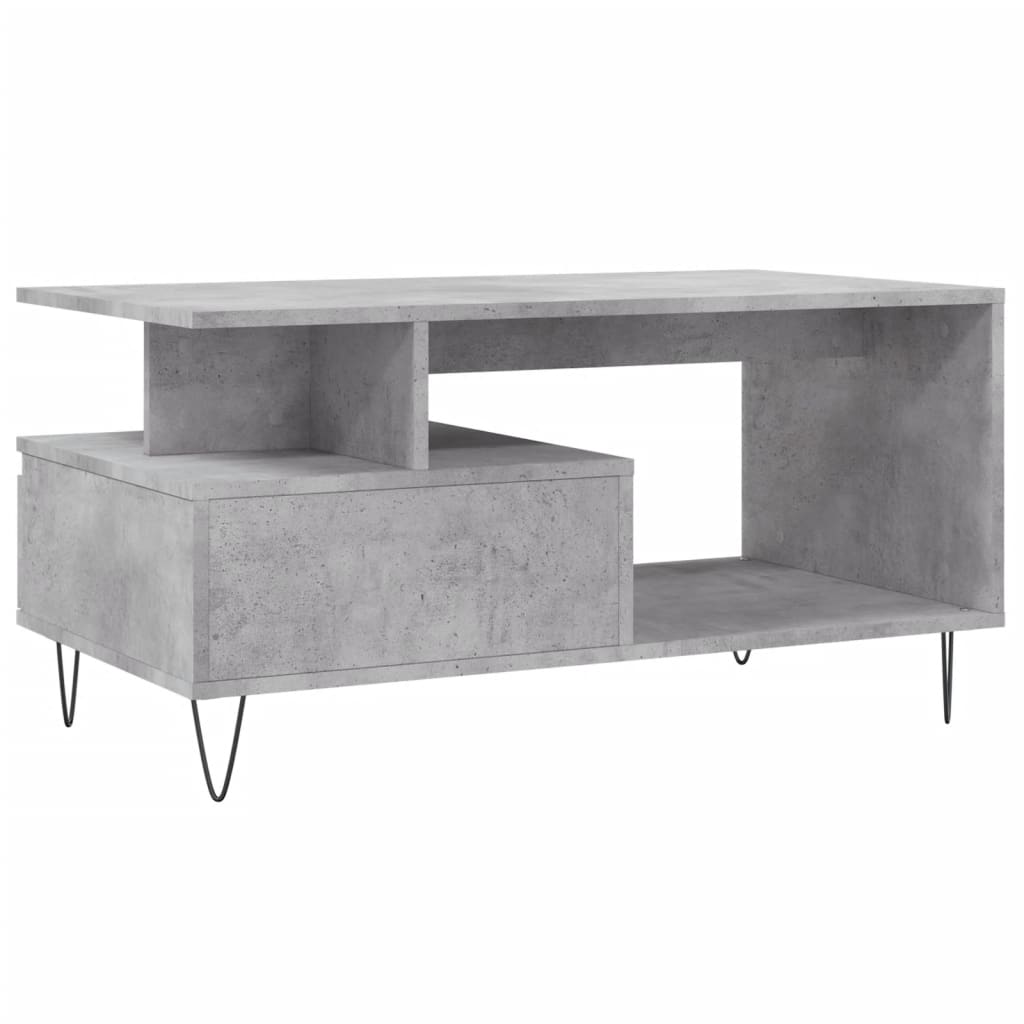 Mesa de centro 90x49x45 derivados de madeira cinzento cimento