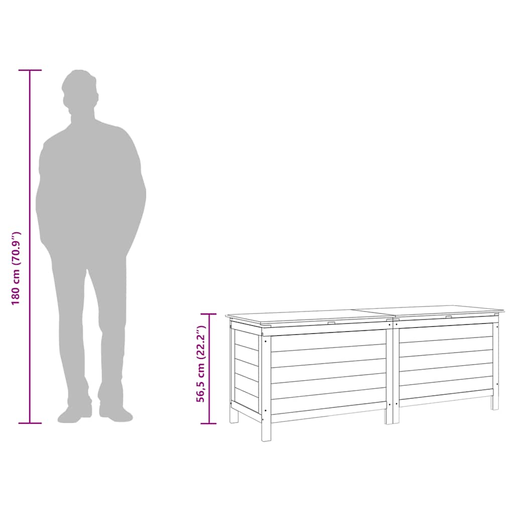 Caixa arrumação p/ jardim 150x50x56,5 cm abeto maciço antracite