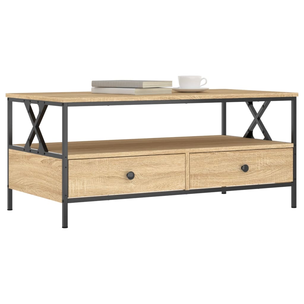 Mesa de centro 100x51x45 cm derivados madeira carvalho sonoma