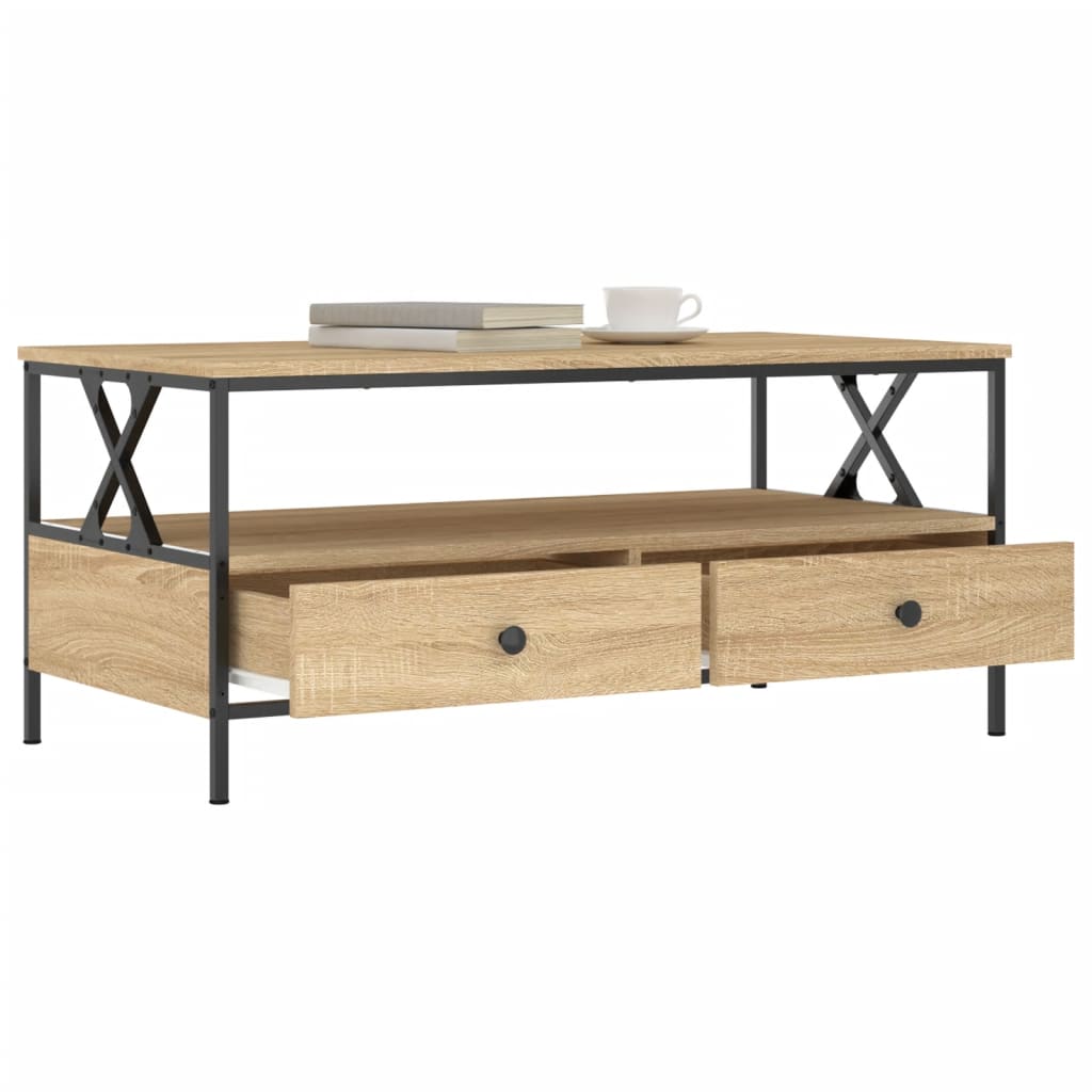Mesa de centro 100x51x45 cm derivados madeira carvalho sonoma