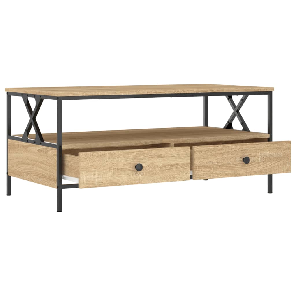 Mesa de centro 100x51x45 cm derivados madeira carvalho sonoma