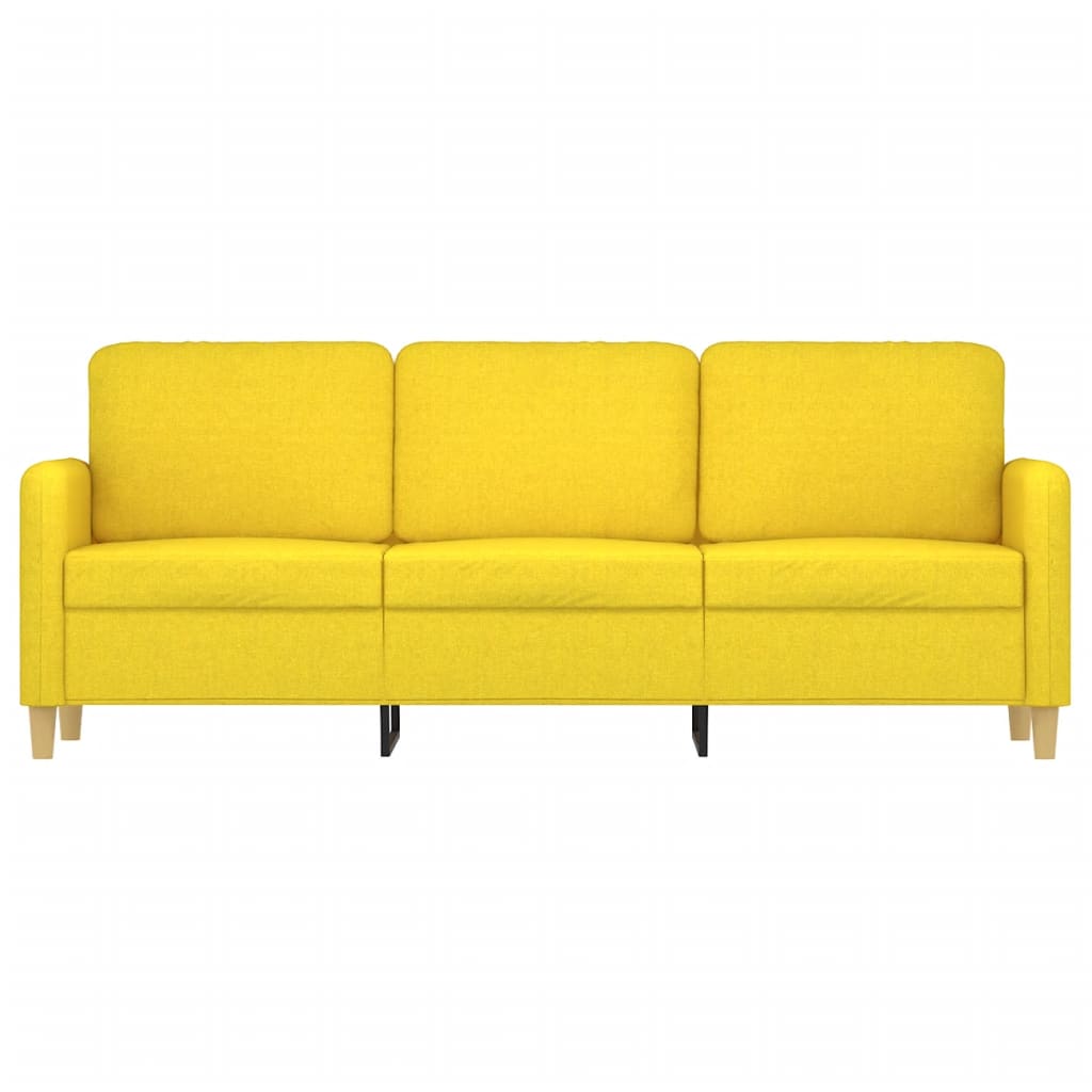Sofá de 3 lugares 180 cm tecido amarelo-claro
