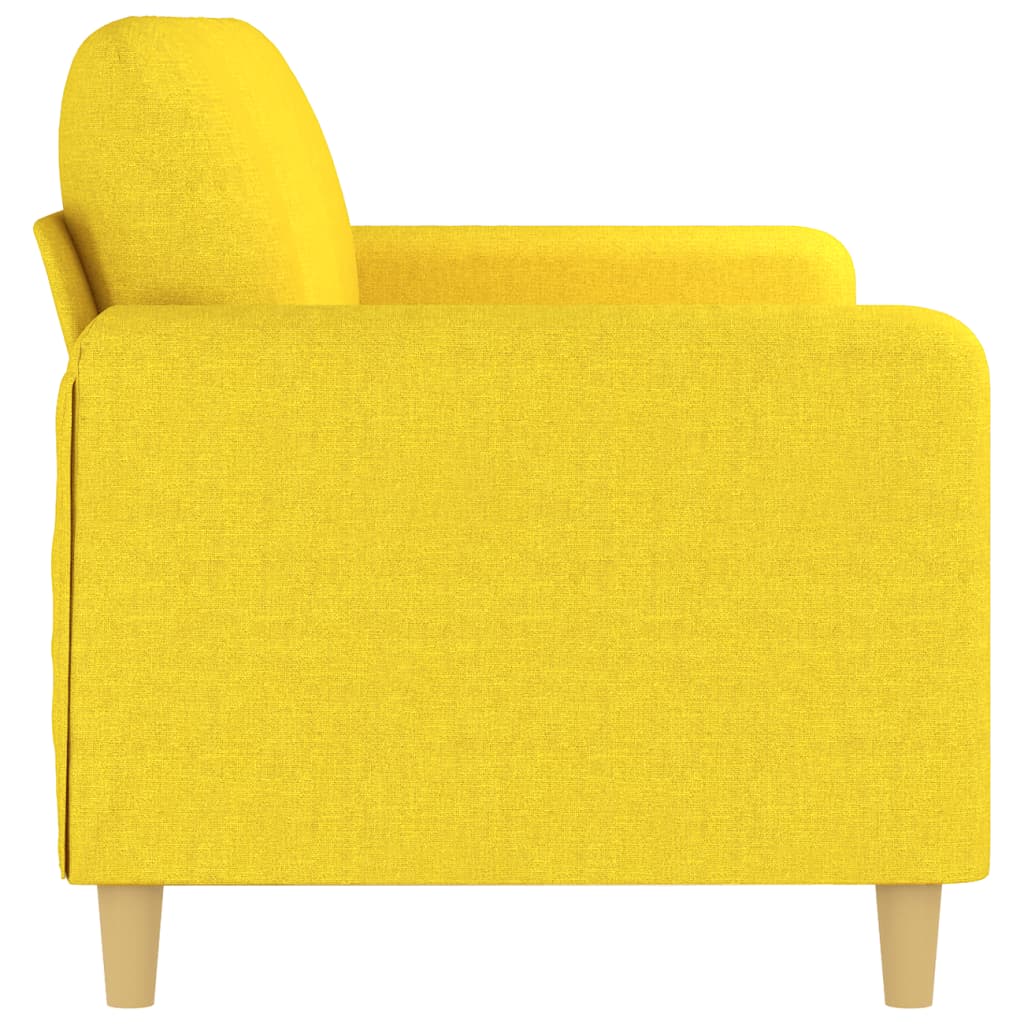 Sofá de 3 lugares 180 cm tecido amarelo-claro