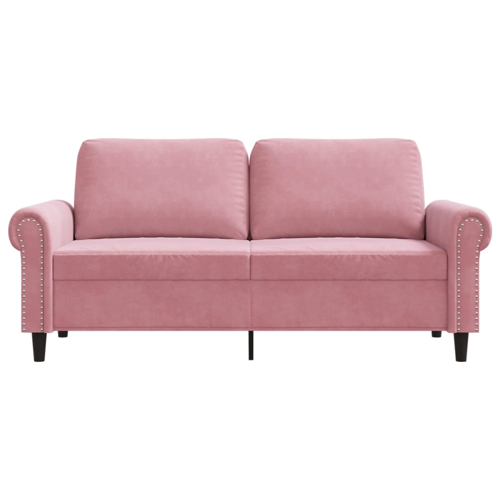 Sofá de 2 lugares veludo 140 cm rosa