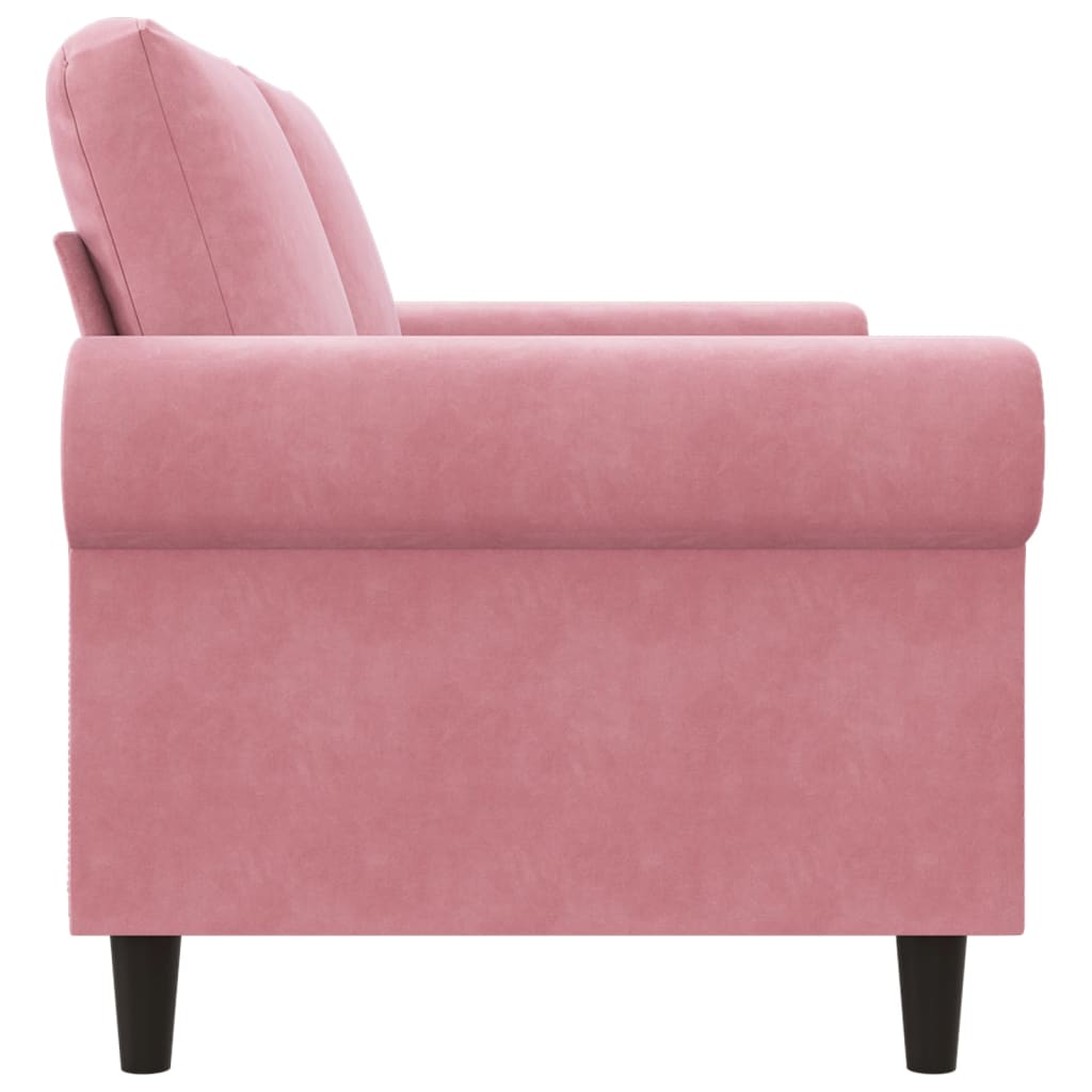 Sofá de 2 lugares veludo 140 cm rosa