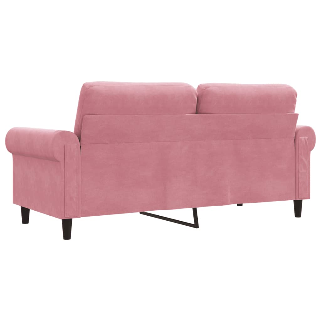 Sofá de 2 lugares veludo 140 cm rosa