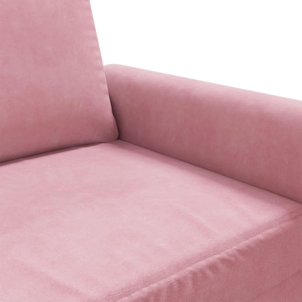 Sofá de 2 lugares veludo 140 cm rosa