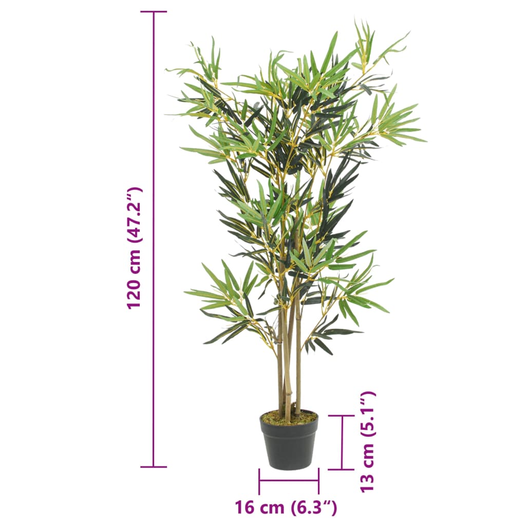 Árvore de bambu artificial 552 folhas 120 cm verde