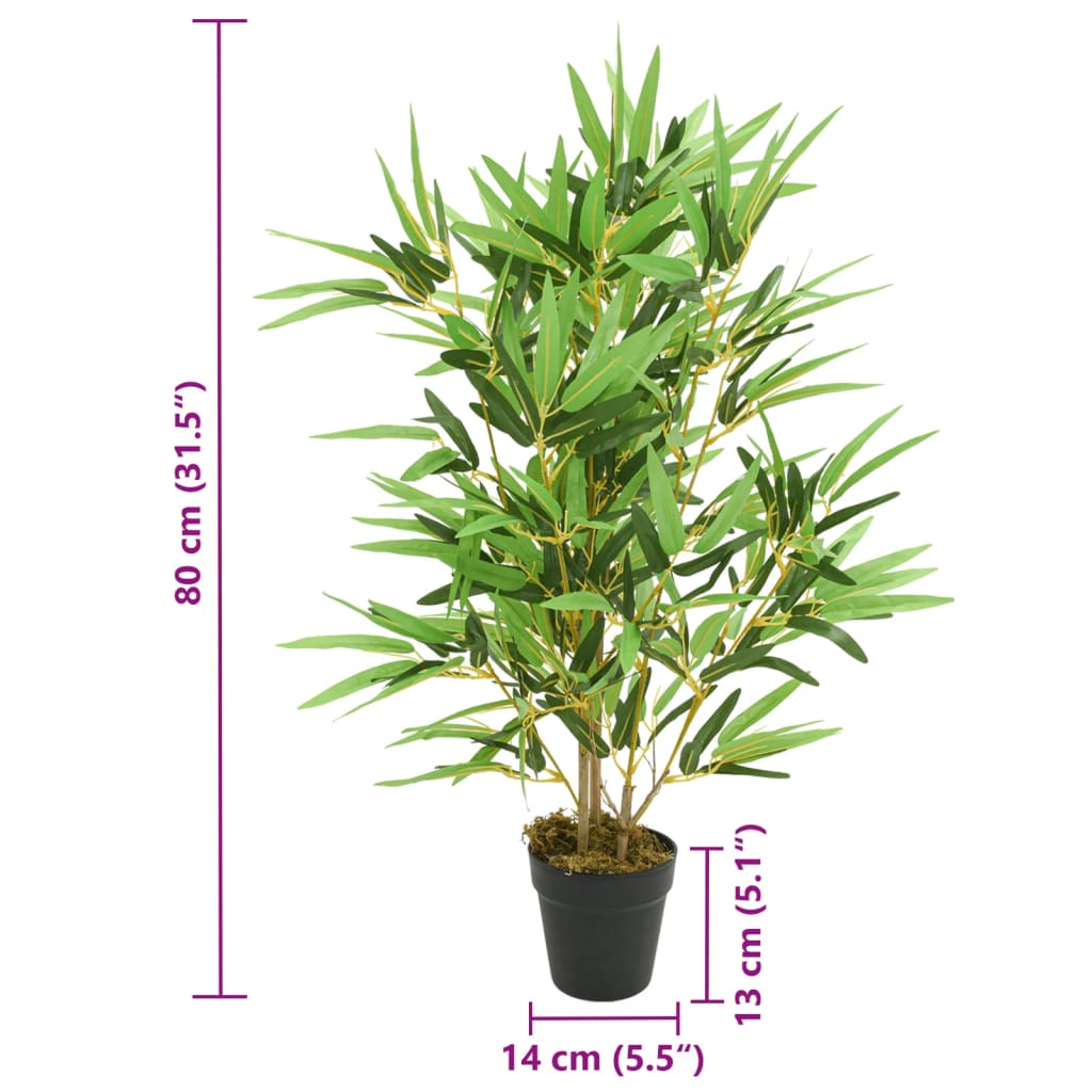 Árvore de bambu artificial 368 folhas 80 cm verde