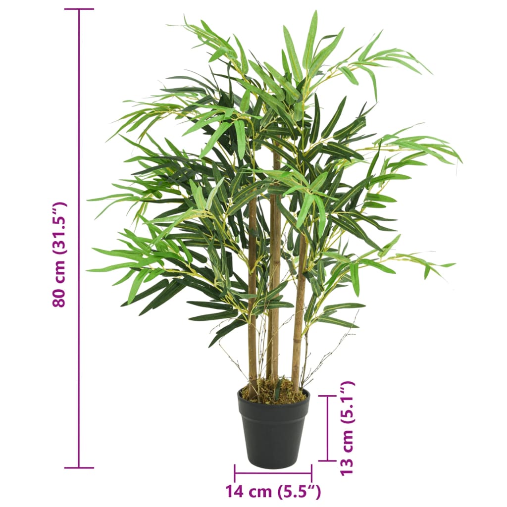 Árvore de bambu artificial 500 folhas 80 cm verde