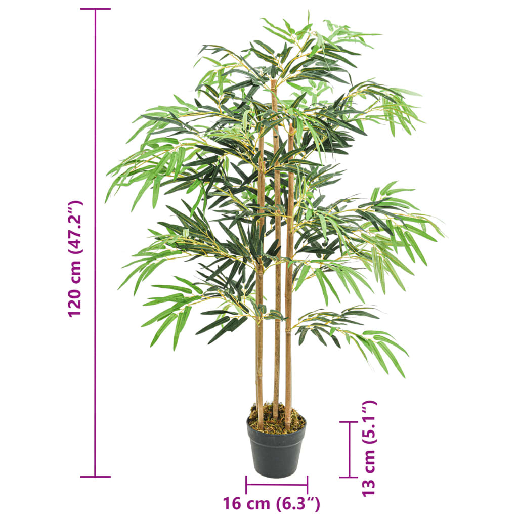 Árvore de bambu artificial 730 folhas 120 cm verde