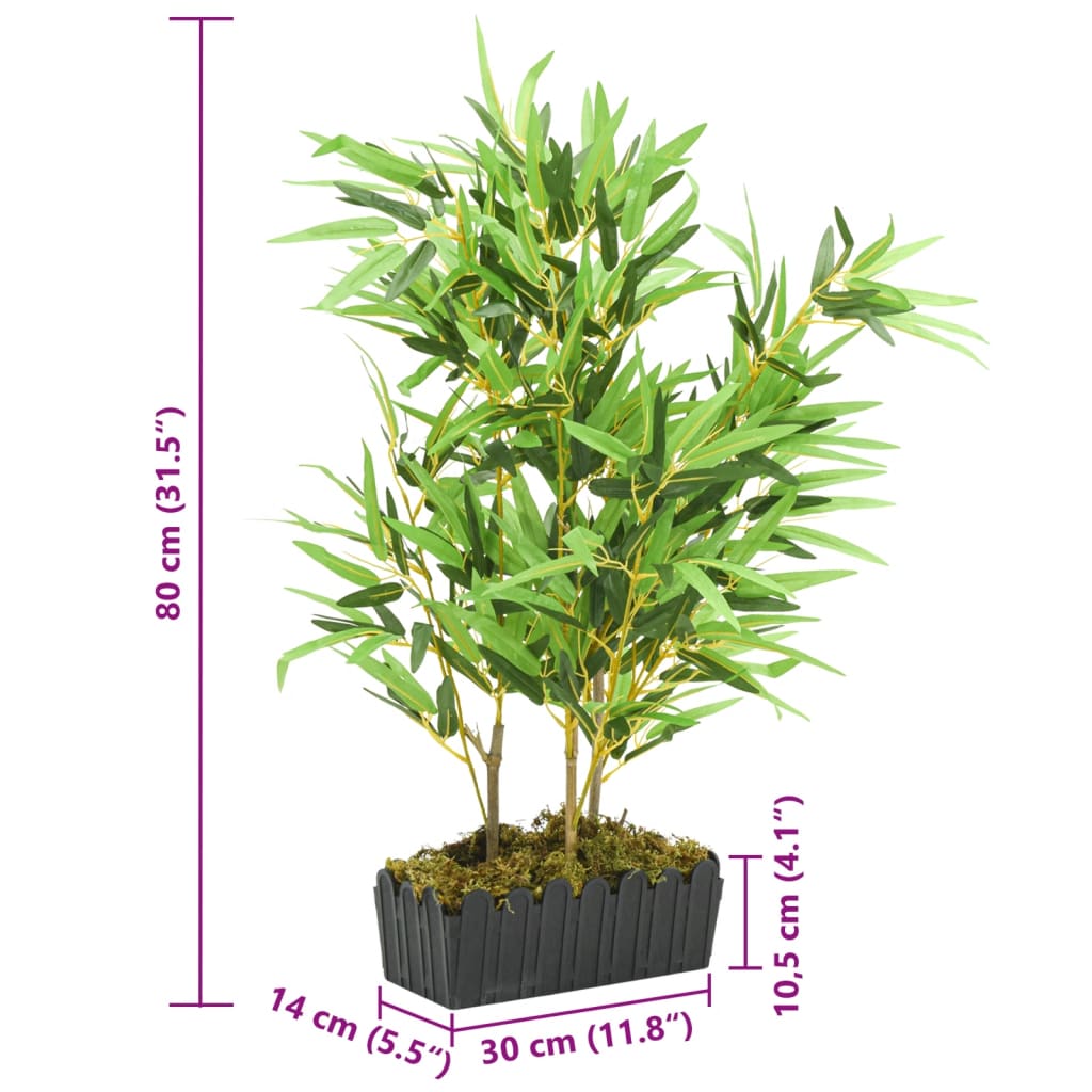 Árvore de bambu artificial 500 folhas 80 cm verde