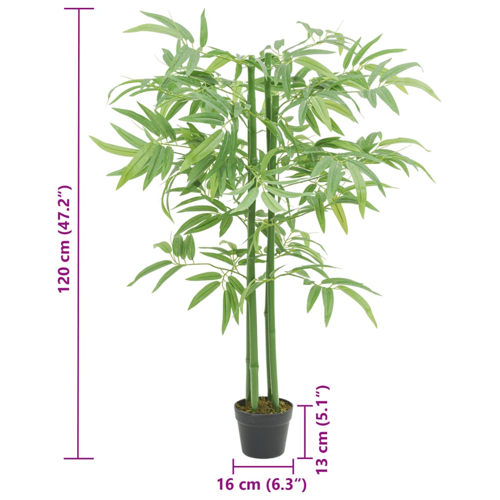 Árvore de bambu artificial 384 folhas 120 cm verde
