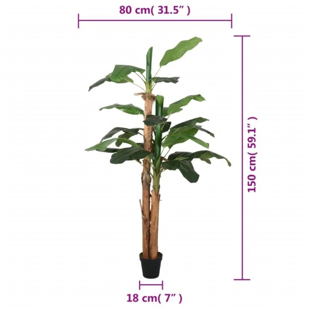 Bananeira artificial 18 folhas 150 cm verde