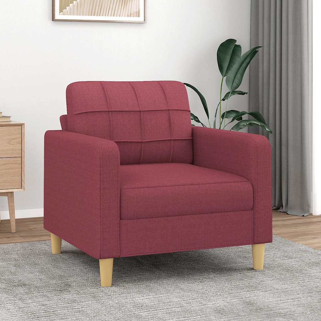 Poltrona tecido vermelho tinto