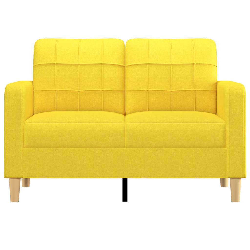 Sofá de 2 lugares 120 cm tecido amarelo-claro