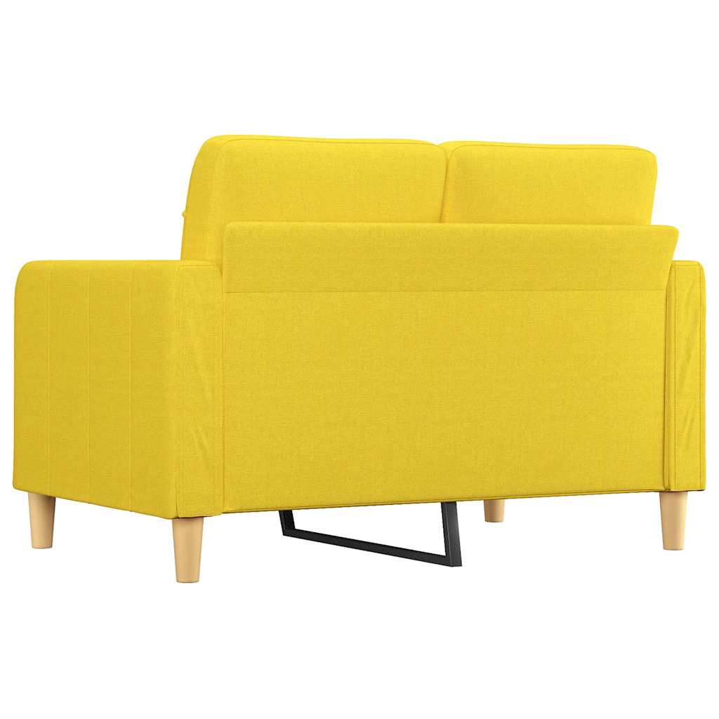 Sofá de 2 lugares 120 cm tecido amarelo-claro