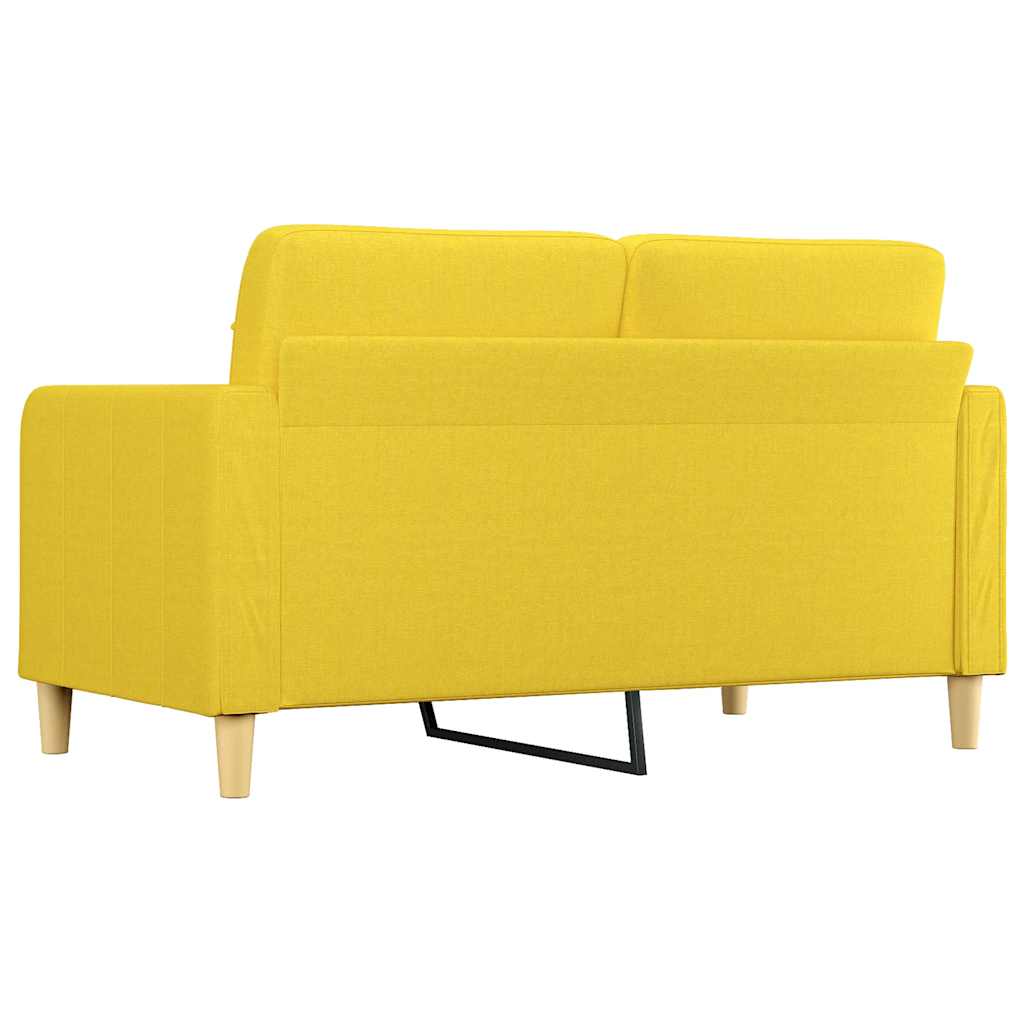 Sofá de 2 lugares 140 cm tecido amarelo-claro