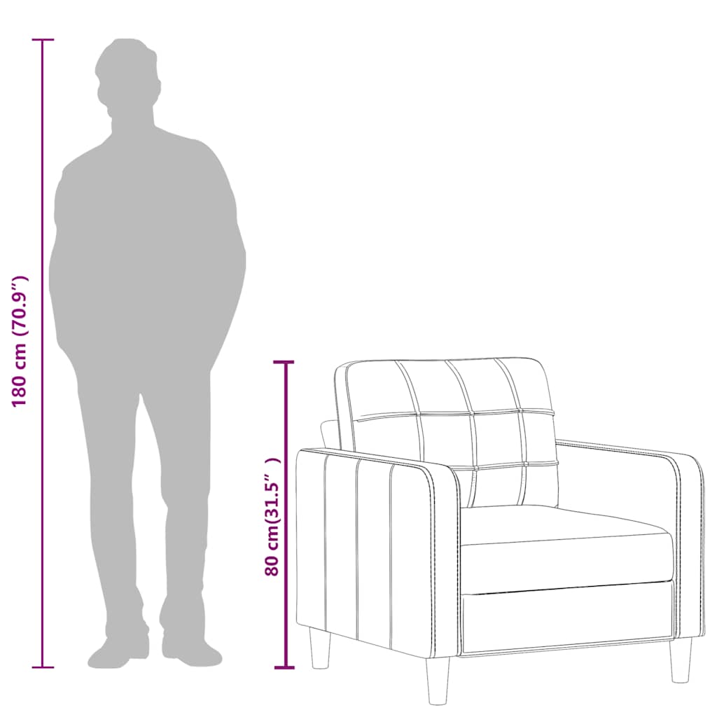 Poltrona couro artificial cappuccino