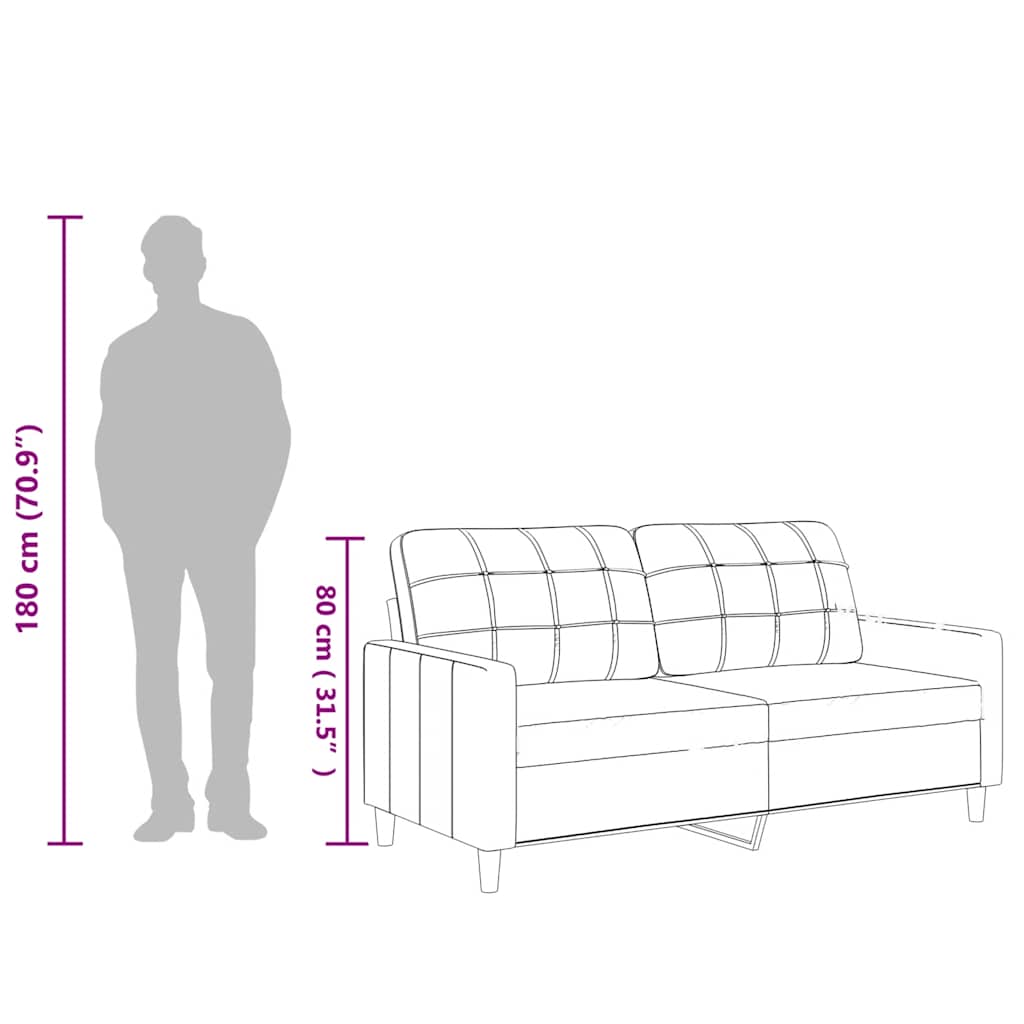 Sofá de 2 lugares 140 cm couro artificial preto