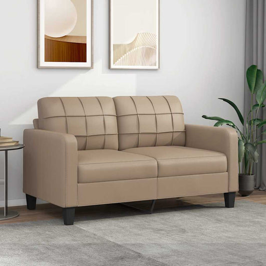 Sofá de 2 lugares 140 cm couro artificial cor cappuccino