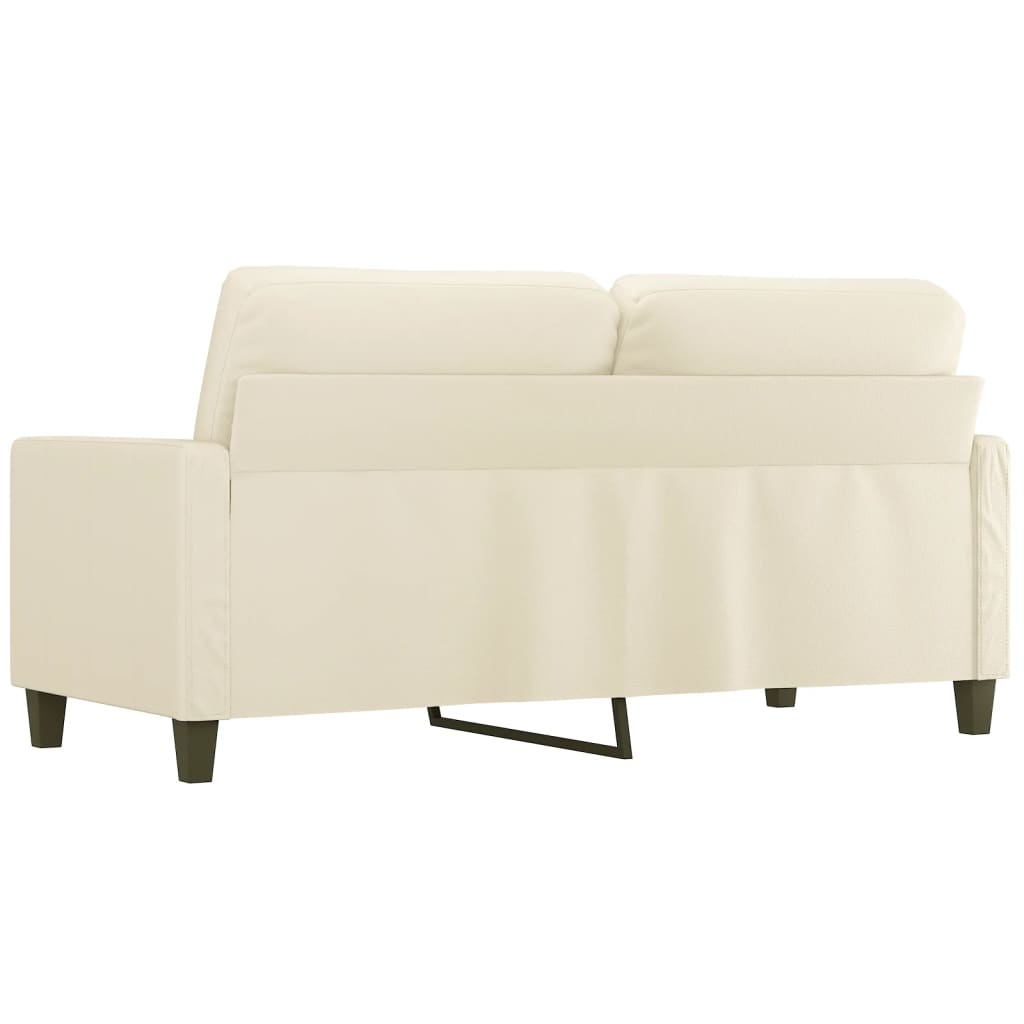 Sofá de 2 lugares 140 cm couro artificial cor creme
