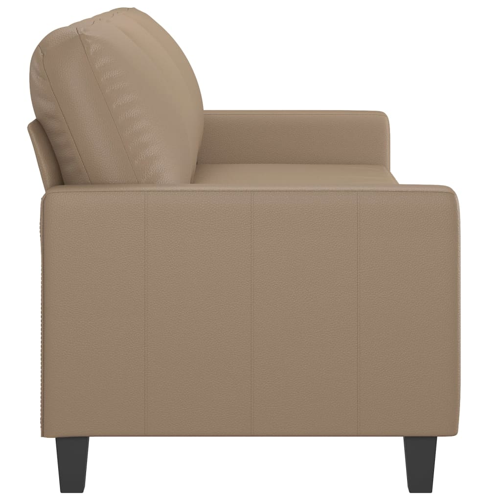 Sofá de 3 lugares 180 cm couro artificial cor cappuccino