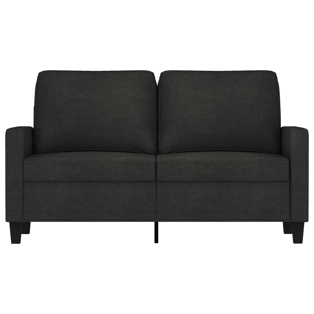 Sofá de 2 lugares tecido 120 cm preto