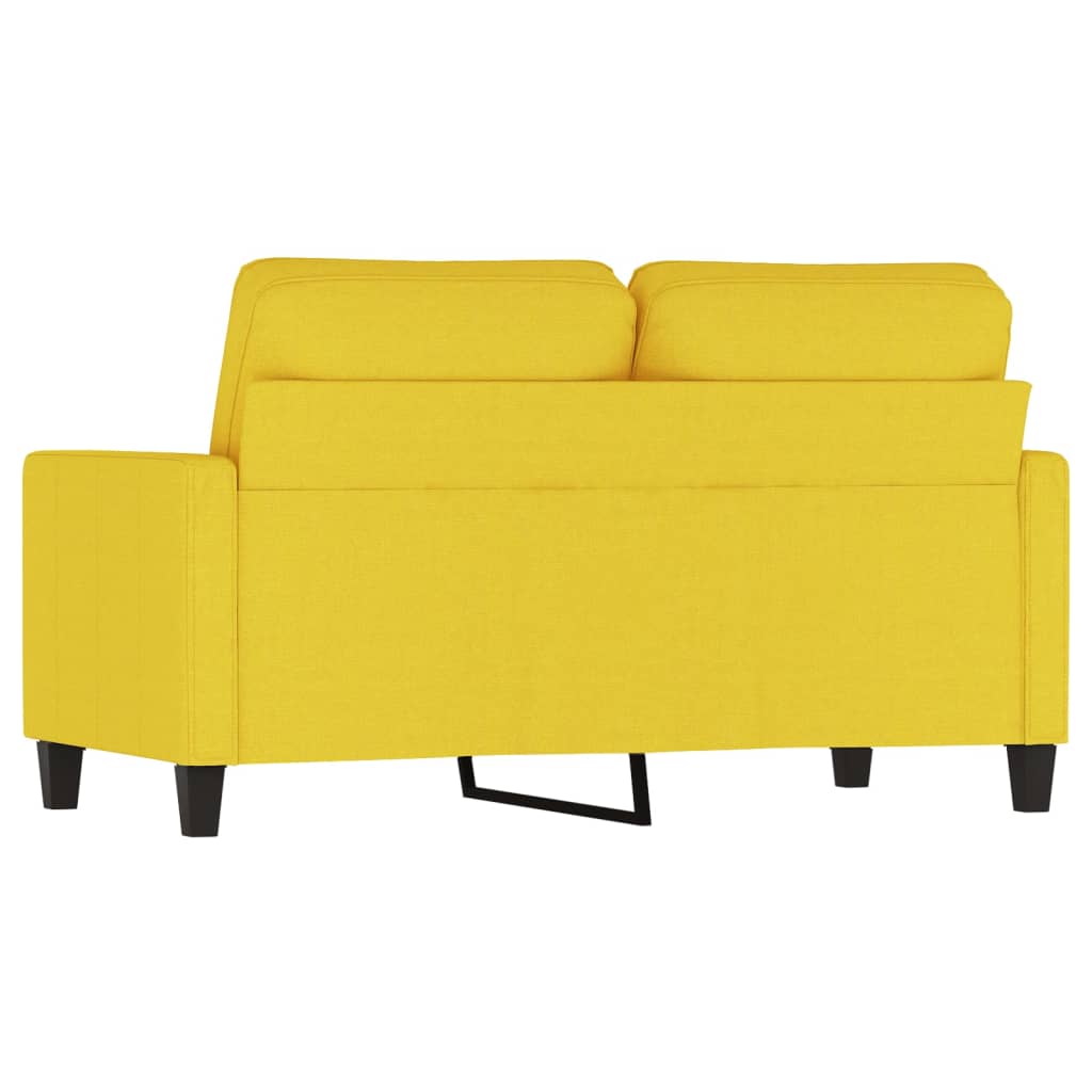 Sofá de 2 lugares 120 cm tecido amarelo-claro