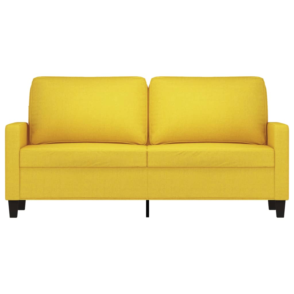 Sofá de 2 lugares 140 cm tecido amarelo-claro