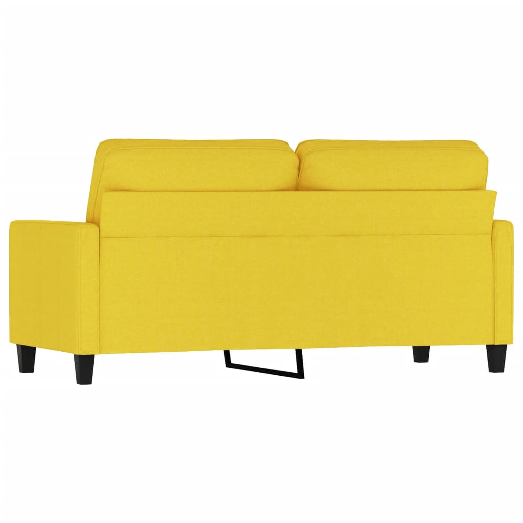 Sofá de 2 lugares 140 cm tecido amarelo-claro