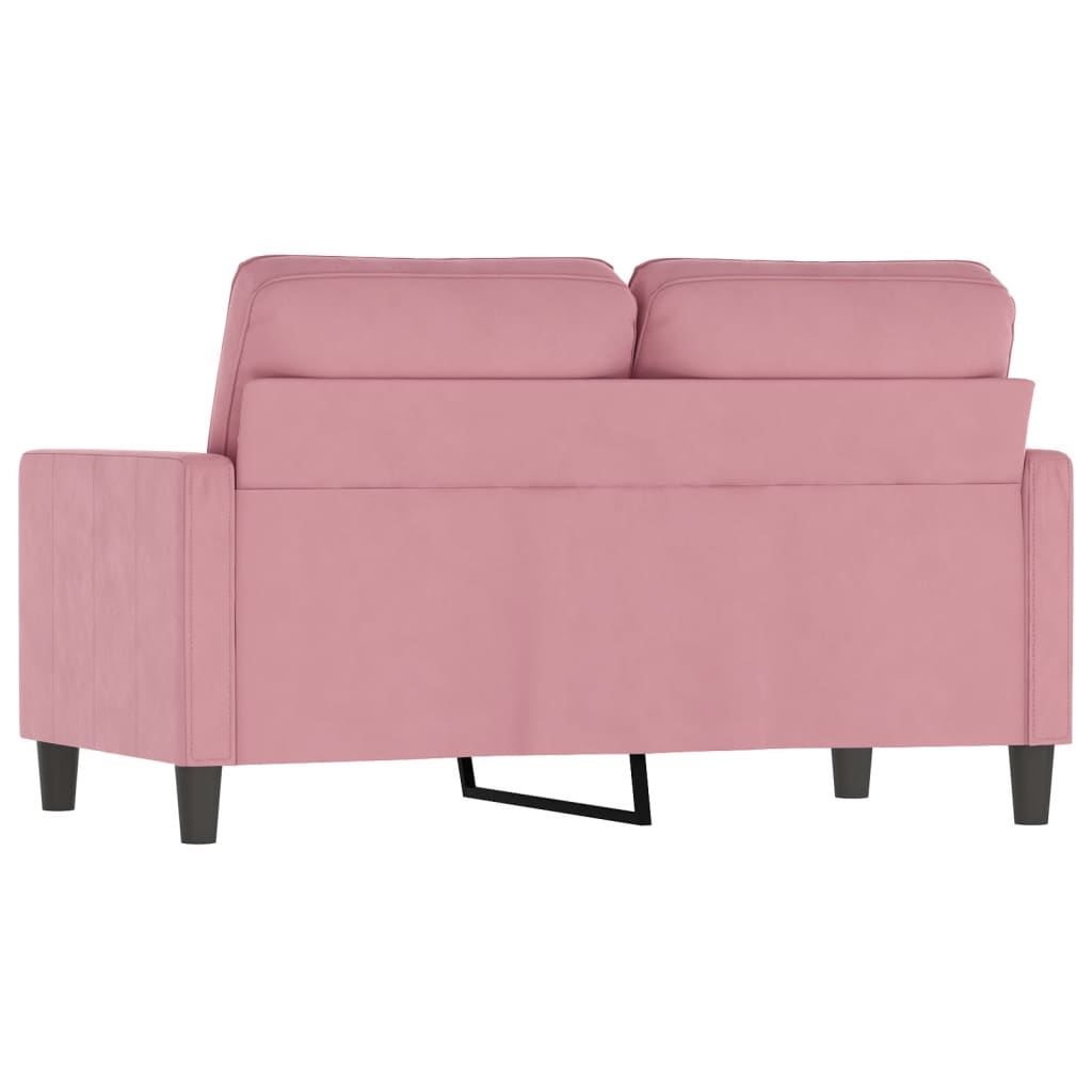 Sofá de 2 lugares veludo 120 cm rosa