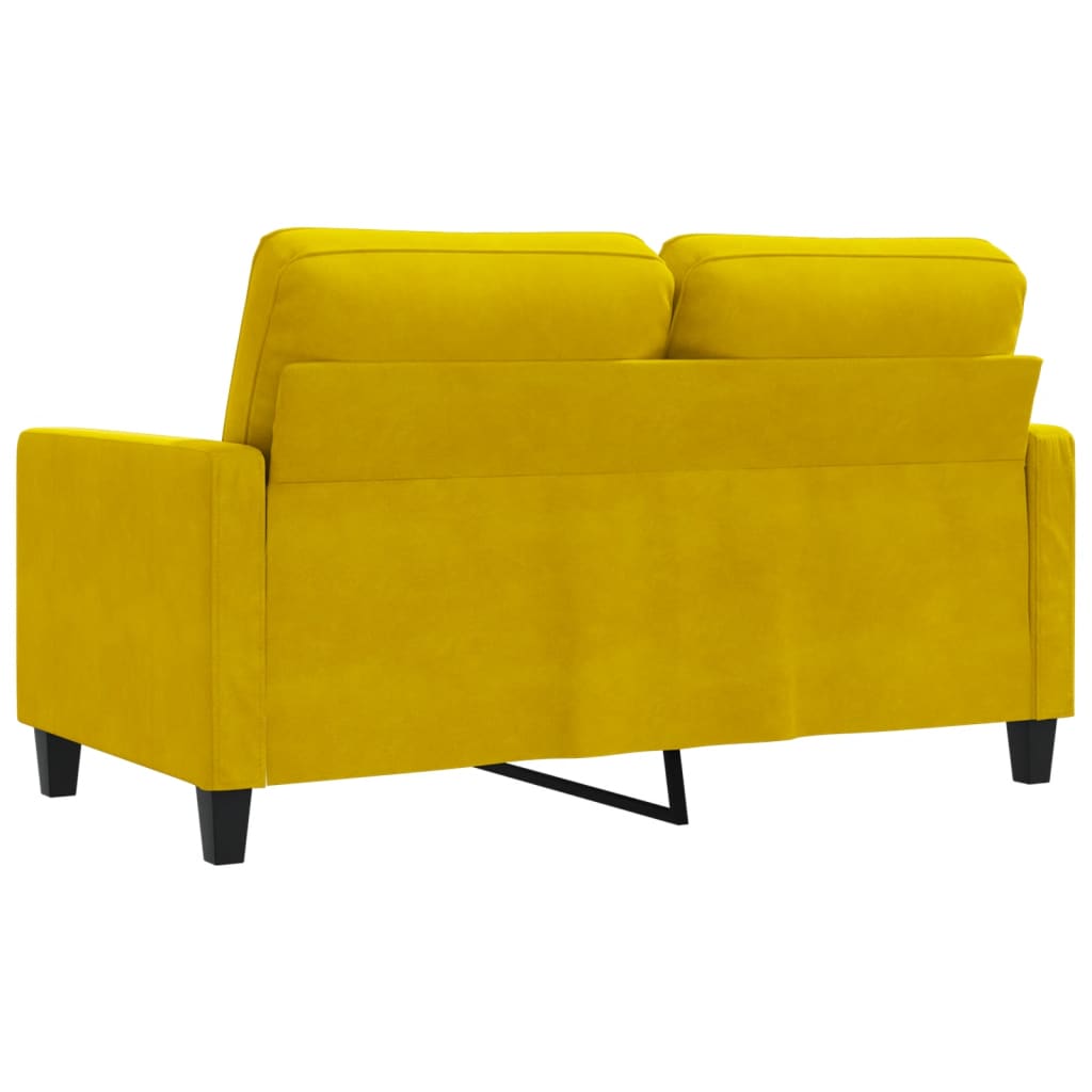 Sofá de 2 lugares veludo 120 cm amarelo