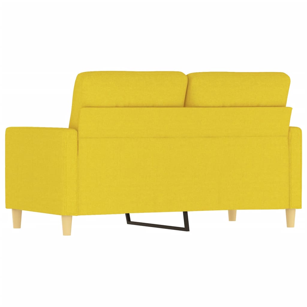 Sofá de 2 lugares 120 cm tecido amarelo-claro