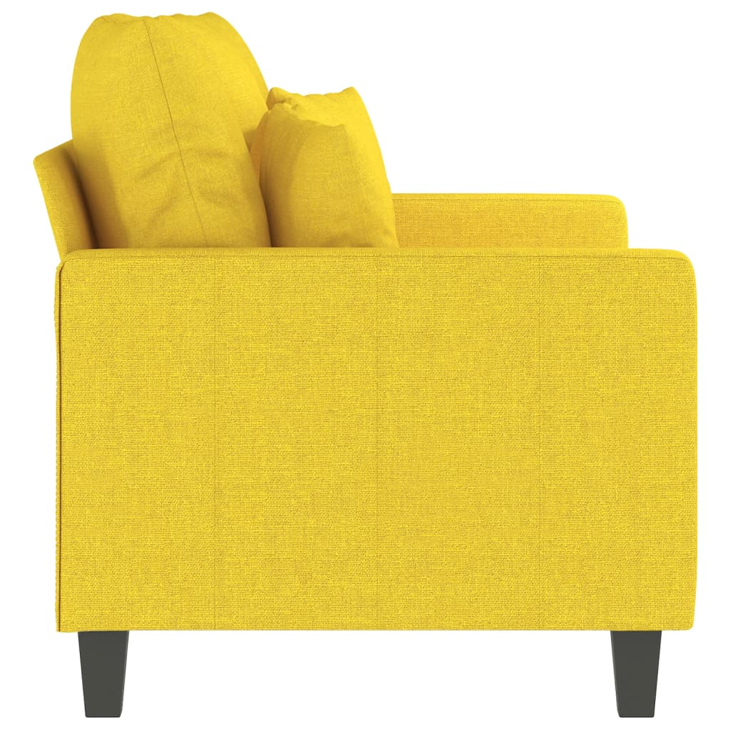 Sofá de 2 lugares 120 cm tecido amarelo-claro