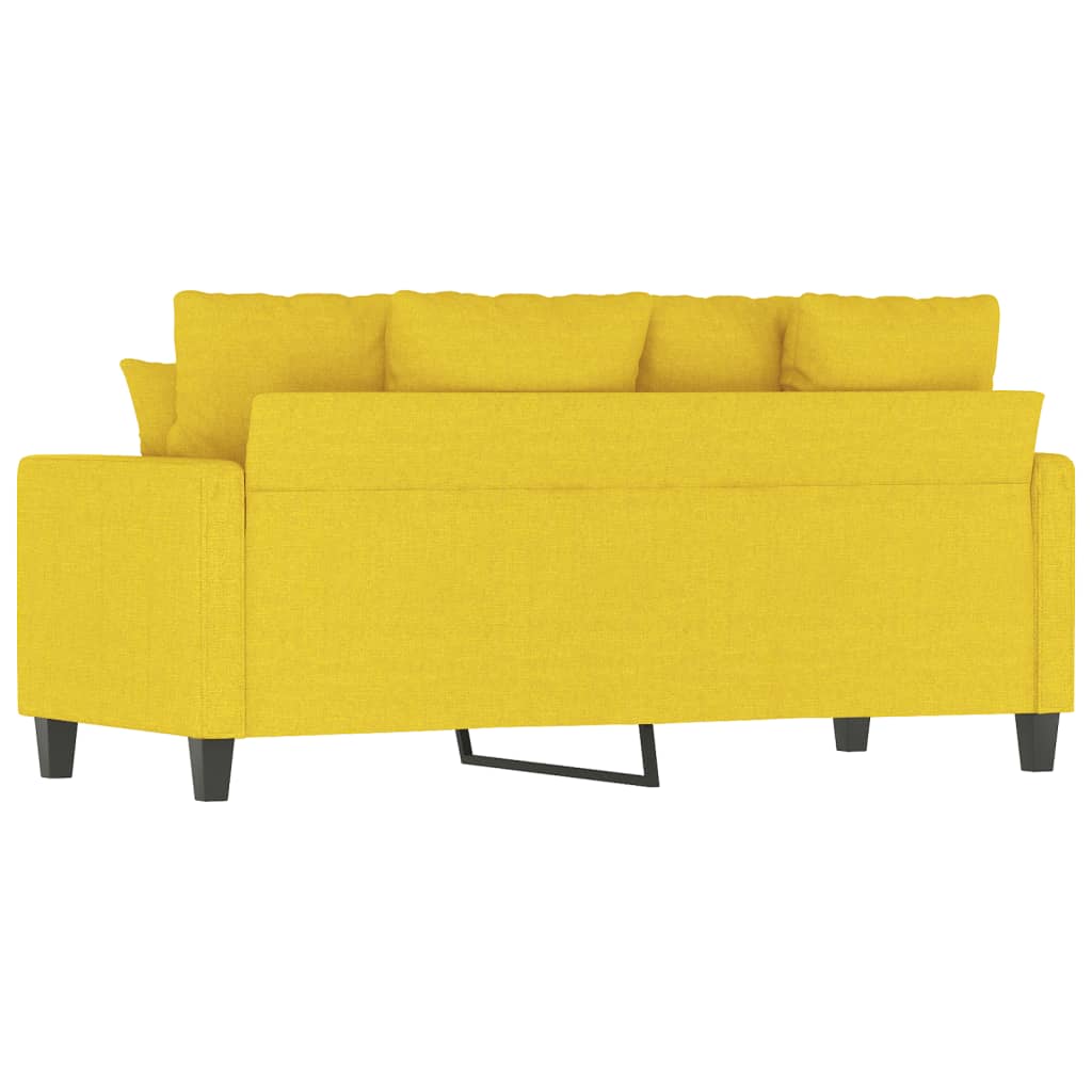 Sofá de 2 lugares 140 cm tecido amarelo-claro