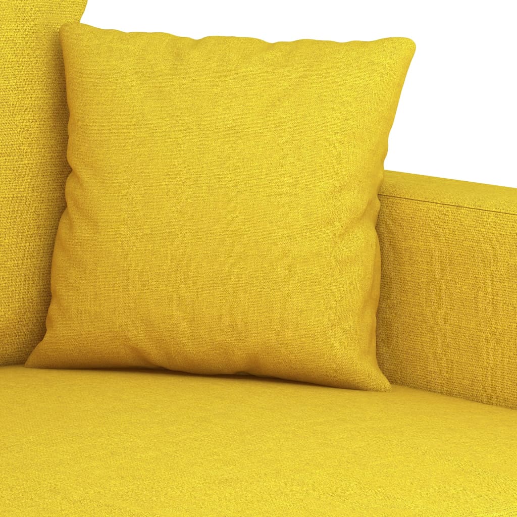 Sofá de 2 lugares 140 cm tecido amarelo-claro