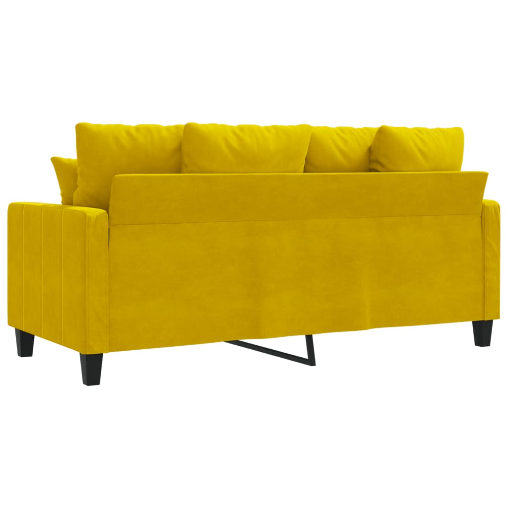 Sofá de 2 lugares veludo 140 cm amarelo